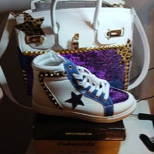 Stylish White and Purple Kids Sneaker